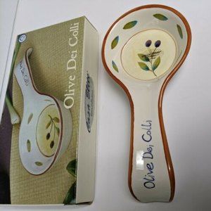 Hand Painted Spoon Rest Casa Elite Home Collections Olives